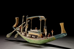 Model of a funerary boat, wood, 12th dynasty, Egypt. © Trustees of the British Museum (2015). All rights reserved.