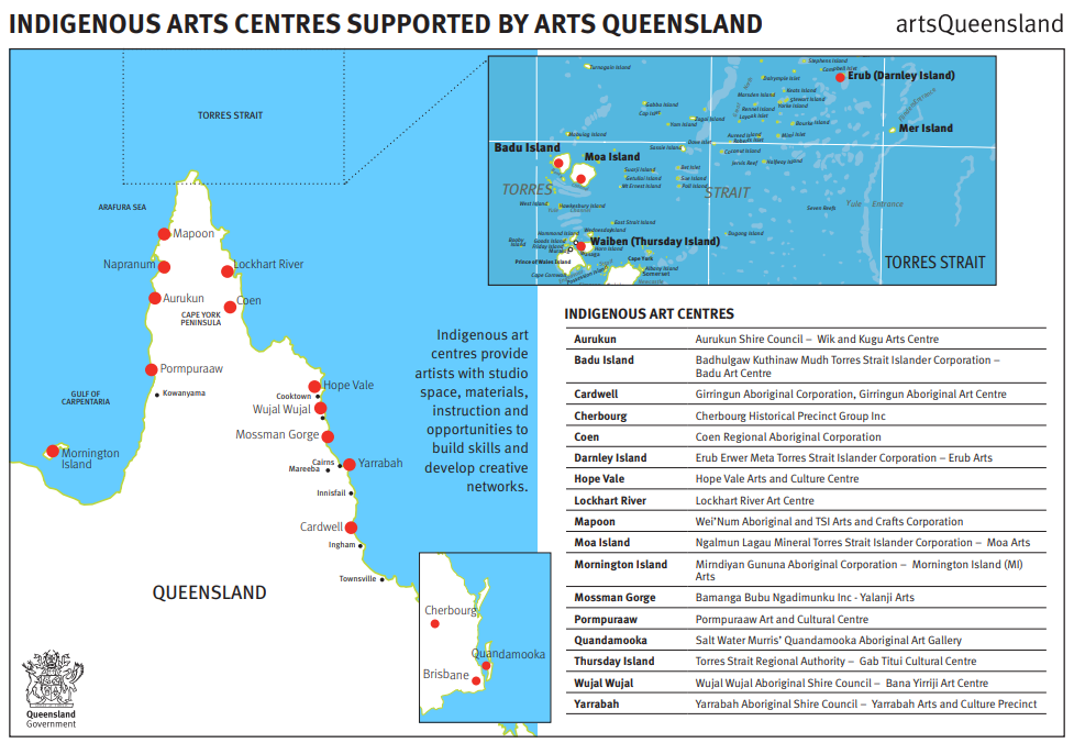 Indigenous Arts Centres Network map